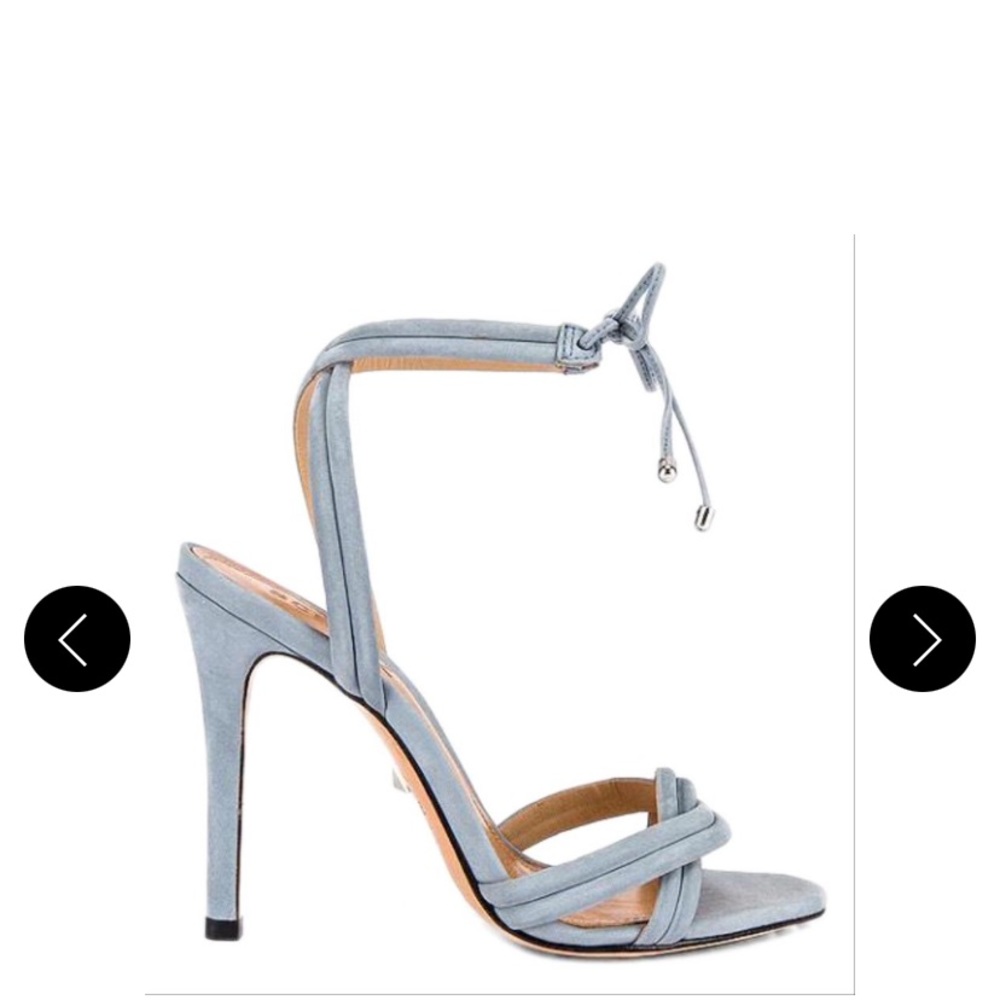 Schulz Light Blue Yvi Heel In Jeans Suede Sandals